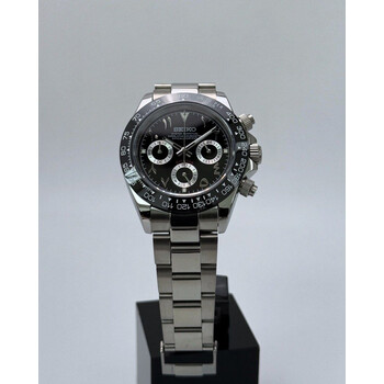 Custom Seiko Mod • Black Arabic Godzilla Daytona • 39.5mm